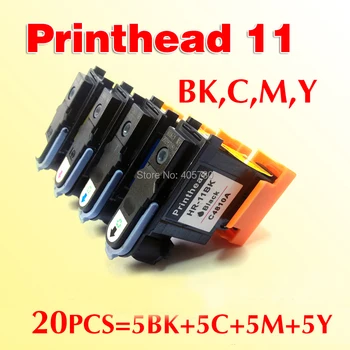 Wholesale 20pcs(5x4pcs) 11 printhead C4810A C4811A C4812A C4813A compatible for HP500 HP800 HP510/t2300,2300,2600dt