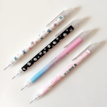 D39 4X Europe Style Flower Butterfly Press Mechanical Pencil Writing School Office Supply Student Stationery Automatic Pencil