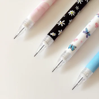 D39 4X Europe Style Flower Butterfly Press Mechanical Pencil Writing School Office Supply Student Stationery Automatic Pencil
