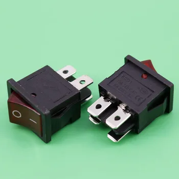Mounting Hole 1 Pcs/lot 2 Position Red Indicator 4 Pin DPST Rocker Switch 6A 250VAC 10A 125VAC Discount 70