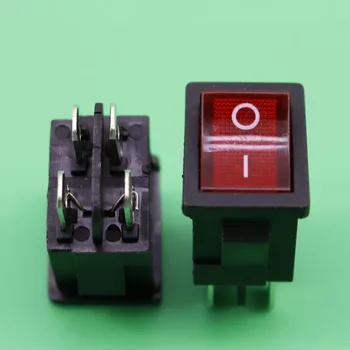 Mounting Hole 1 Pcs/lot 2 Position Red Indicator 4 Pin DPST Rocker Switch 6A 250VAC 10A 125VAC Discount 70