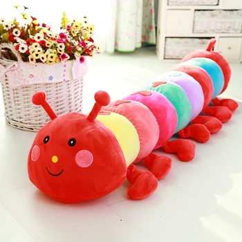 Lovely Baby Plush Doll Toys Large Colorful Stuffed Caterpillar Doll Baby Sleeping Back Pillow 55CM/70CM/90CM/110CM Long 4 Size