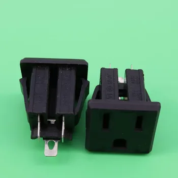 1 Pcs US 3 Pins Power Socket Plug Black AC 125V 15A