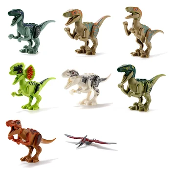 8pcs/set Dinosaurs Toy Model Miniature Figure Movie Gift Figure Toy Kid Baby Building Blocks Model Toys Brick
