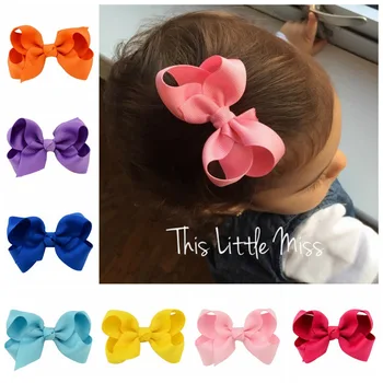 Hair Accessories Baby Girl Bow Hair Clips Cute Hairpins For Children Kids Toddler Ribbon Hair Bow 8cm Barrette 20colors
