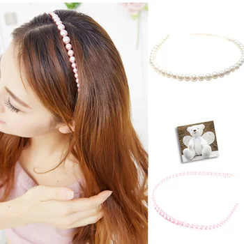 2016 Women Girl Fashion Cute Cool New Hot Fake Pearl Beads Hair Hoop Headband Hair Accessories Wedding Party