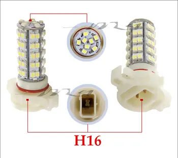 2pcs H16 White 68 SMD 5202 5201 PSX24W DRL Head Fog Lamps LED Bulb Lamp car led bulbs Car Light Source parking 12V 6000K
