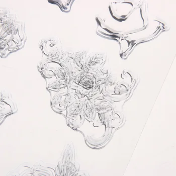 Rubber Transparent Stamp Rose Flower Style DIY Transparent Silicone Seals Stamping Scrapbooking Photo Album Decorative Embosser