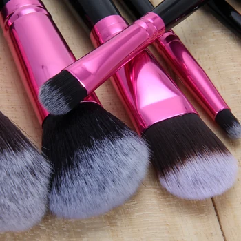 New Professional 8Pcs Purple Black Makeup Brush Natural Color Face Powder Brushes Set