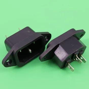 1 Pcs 3P IEC 320 C14 Male Plug Panel Power Inlet Sockets Connectors AC 250V 10A