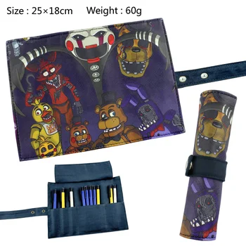 Five Nights at Freddys Reel Scroll Pencil Case Stationary Storage Bag School Pouches Children Student Pen Bag Wallet Bag Gift