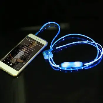 2017 New LED Luminous In ear Earphone Glow Stereo Headset For iPhone JU4