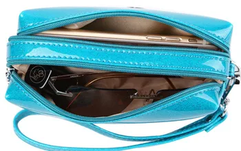 Westcreek Brand Patent Leather Women Top Grade Fashion Large Capacity Waterproof Hand Bag Makeup Bag Cosmetic Box 6 colors