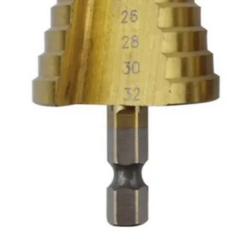 1 Pc Hex Titanium Step Cone Drill Bit Hole Cutter 4-32MM HSS 4241 For Sheet Meta T0.41