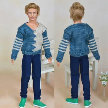 Handmade Casual Knitted Sweater Clothes For Barbie's Boyfriend Ken Doll Top Coat Clothes Male Doll Clothes