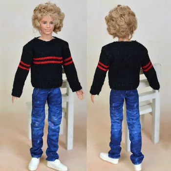 Handmade Casual Knitted Sweater Clothes For Barbie's Boyfriend Ken Doll Top Coat Clothes Male Doll Clothes