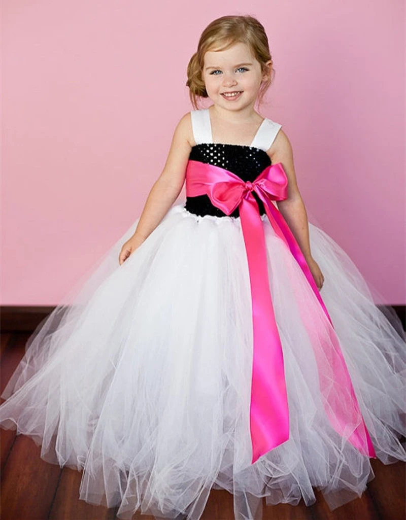 Latest Solid Color Flower Girls Tutu Dress Kids Tulle Dress for Birthday/Wedding/Party Children Girl Ball Gown Tutus