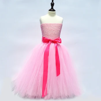Latest Solid Color Flower Girls Tutu Dress Kids Tulle Dress for Birthday/Wedding/Party Children Girl Ball Gown Tutus