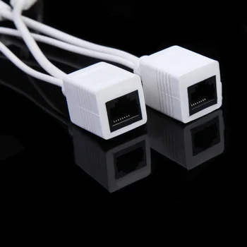 RJ45 connector to 2.1x5.5mm Female Jack/Power Plug Power Over Ethernet Passive POE Injector Splitter Kit for All Devices White
