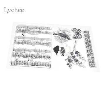 Lychee Musical Notes Transparent Clear Stamp For DIY Scrapbooking Christmas Album Diary Decoration Supplies Silicone Seal Stamps