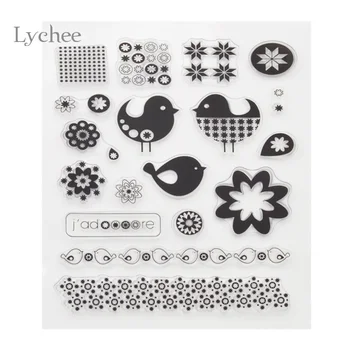 Lychee Clear Transparent Stamp Seal Rubber Stamp DIY Scrapbooking Album Diary Decoration Supplies Flower Cute Fat Bird Design