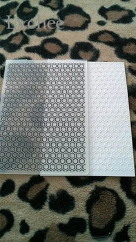 Lychee Plastic Embossing Folder For Scrapbook DIY Album Card Tool Plastic Template Honeycomb Design