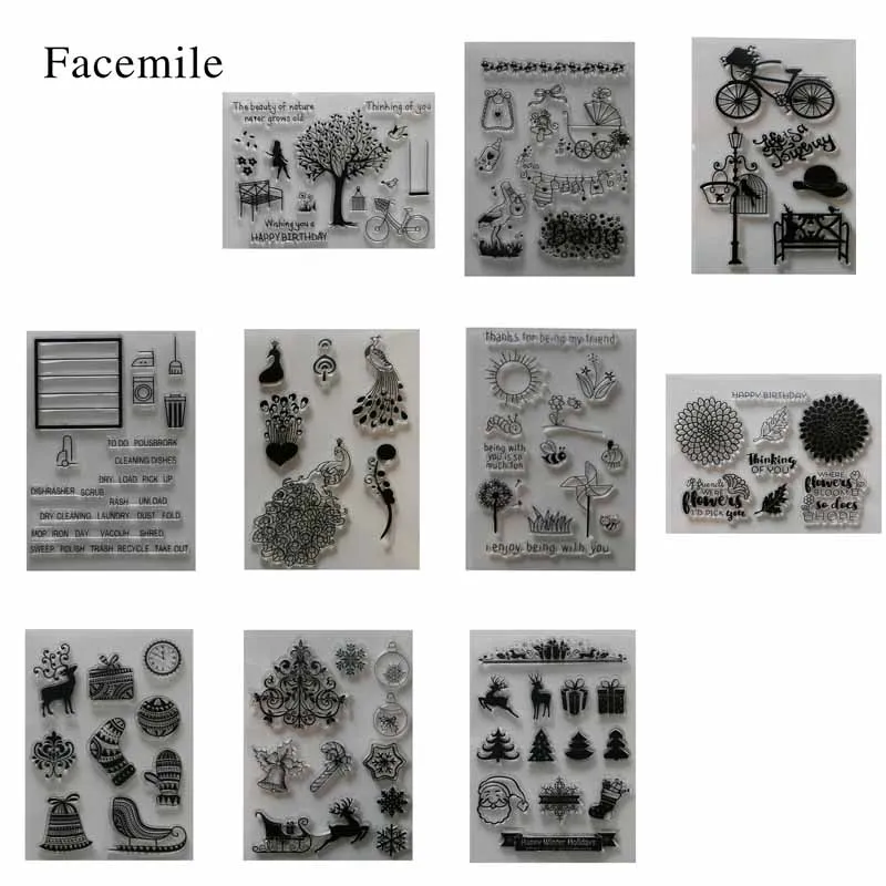 Gift 1PCS Different Stamp Design Clear Rubber Stamp For DIY Card Decoration Scrapbooking
