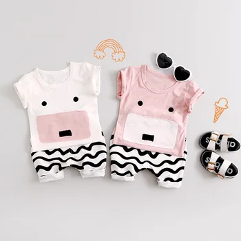 2Pcs Baby Clothing Sets Boys Summer Cotton Cute Aimals Newborn Toddler Clothes Top+Pant Carroceiros Jongen Sets Bebek Giyim