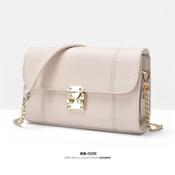 New leather bag women bag Mini leather bag Chain pack Small square package Fashion Shoulder Messenger Bag Banquet Package