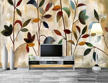 Custom papel de parede,Painting abstract color leaves wallpapers,living room tv sofa wall bedroom 3d wall murals wallpaper