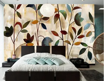 Custom papel de parede,Painting abstract color leaves wallpapers,living room tv sofa wall bedroom 3d wall murals wallpaper