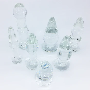 DOMI 7pcs/Set Various Sizes Glass Butt Plug For Beginner Adult Game Anal Plug Sex Toys