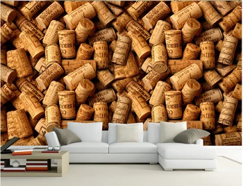 Custom old wooden wall paper, cork paintings for the sitting room the bedroom TV setting wall paper waterproof wallpaper