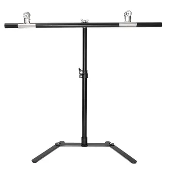 Adjustable Photography Support Stand + White PVC Backdrop Background + 2 Clips Set High-strength aluminum detachable