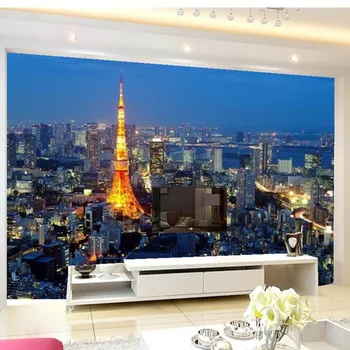 Custom photo wallpaper,Tokyo city night view,3D modern wallpaper for living room bedroom TV background waterproof PVC wallpaper
