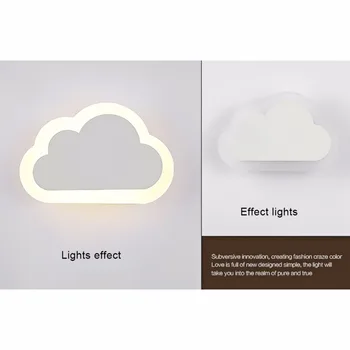 Modern personalized clouds Shape Led Wall Lamp Brief Bedroom Bedside Lamp Thick Acrylic Lamps Child Real Lighting