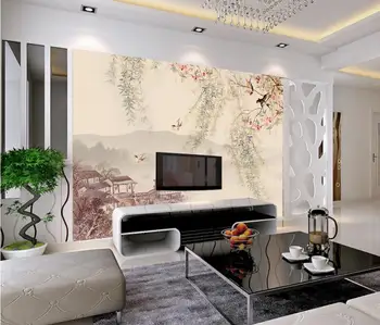 Custom 3d mural,willow tree swallows the traditional Chinese painting wallpaper,living room tv sofa wall bedroom papel de parede