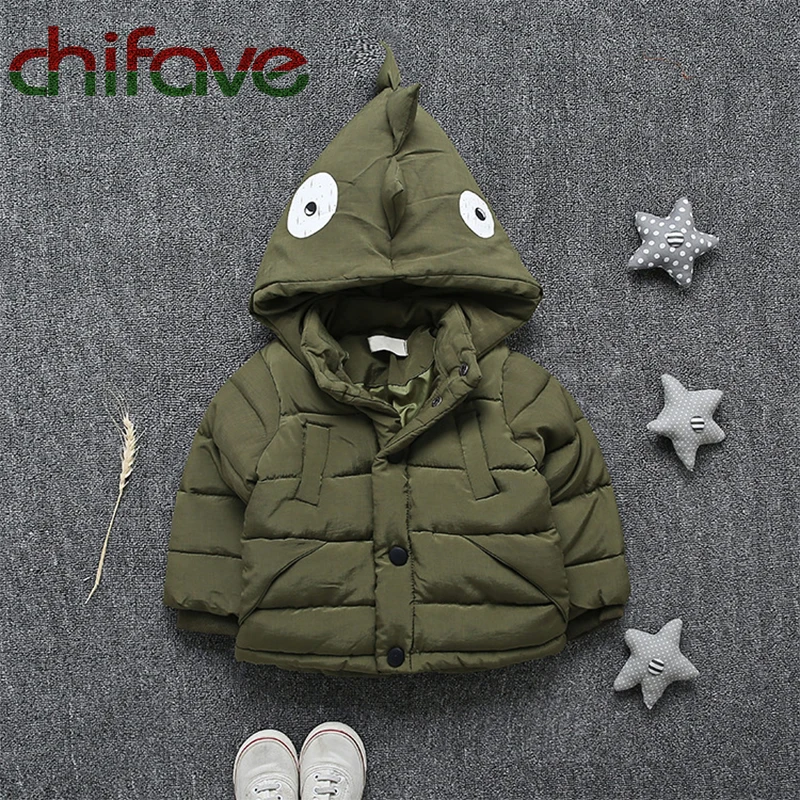 2017 Chifave New Character Dinosaur Parka Winter Unisex Kids Down Coat Single Breasted Thick Warm Baby Boys Girls Outerwear Coat