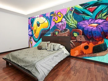 Custom papel DE parede infantil, Graffiti Trainers 3d Graffiti wallpaper for children room sitting room wall PVC wallpaper