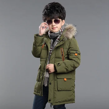 New boy long winter cotton-padded clothes children's children thickening cotton-padded jacket eiderdown cotton coat