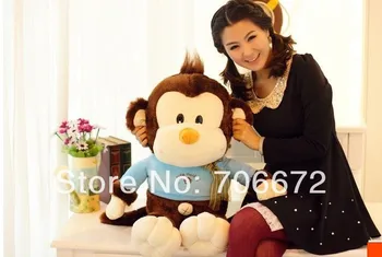 Stuffed animal lovely blue cloth little monkey PP cotton about 80cm monkey plush toy doll gift t763