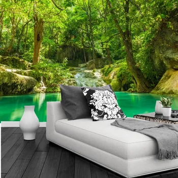 Custom 3d murals,Tropics Forests Waterfall Trees Jungle Nature wallpaper,living room sofa tv wall bedroom papel DE parede
