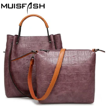 Famous brands bucket bags 2 pcs set women messenger bag crossbody luxury women bags new designer handbags LS1062