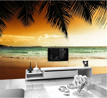 Custom photo wallpaper, the Aegean Sea scenery of the living room of the living room of the TV background waterproof wallpaper