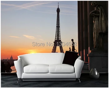To customize Eiffel Tower at Sunrise modern 3D wallpaper Bedroom Sofa backdrop wallpaper