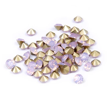 New Arrive ss11.5-ss25 Pink Opal Color Glitter Crystal Glass Pointback Design Rhinestones Strass For 3D Nails Art Decorations