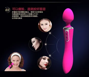 Rechargeable av wand vibrator clitoral vibrator,powerful quiet waterproof magic wand massager stick,double heads g spot vibrator