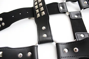 Male Chest Harness Bondage Slave Restraints PU Leather Belt Club Wear,Fetish Sex Products Adult Toys For Men