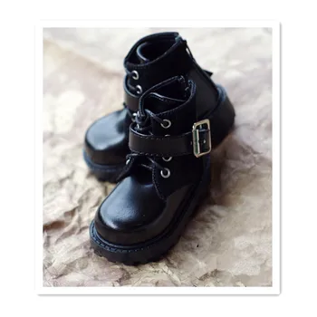 Mini Shoes Black Leather Boots Accessories for Dolls,BJD Doll Shoes Toy Shoes 9.5CM,Fashion Doll Accessories