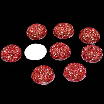 Round Rhinestone Beads 10mm 1000pcs Fashion Cabochon Beads Resin Flatback Rhinestones Jewelry Garment Phone Case Accessories